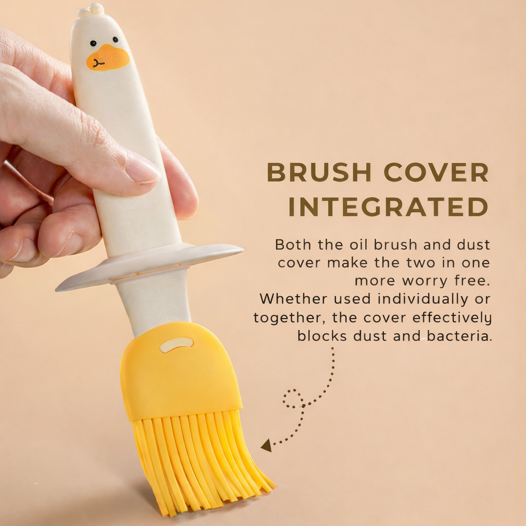 Oil Dispenser Bottle with Silicon Brush | 2-in-1 Oil Brush with Integrated Cover for Cooking, BBQ, Baking, Air Fryer, Salad & Frying