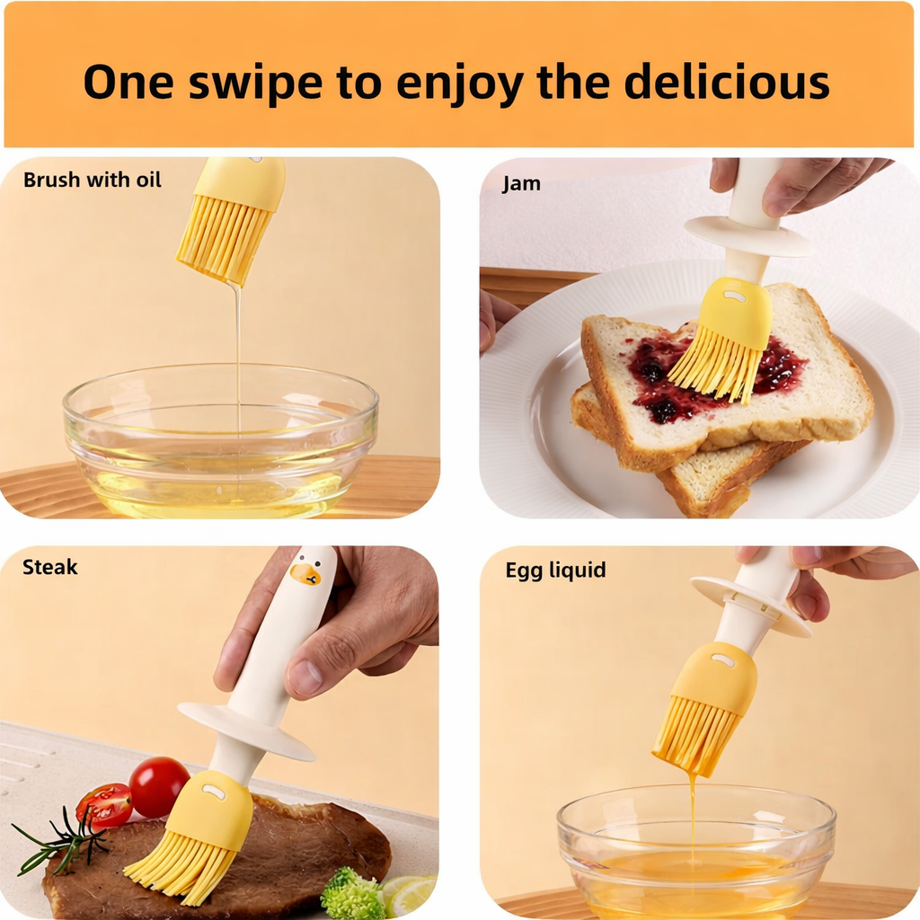 Oil Dispenser Bottle with Silicon Brush | 2-in-1 Oil Brush with Integrated Cover for Cooking, BBQ, Baking, Air Fryer, Salad & Frying