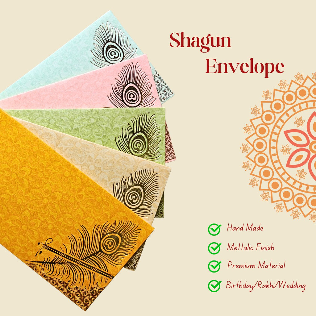 Mettalic Finish Shagun Envelopes | Multicolor Color | Rectangular Shape | Wedding, Festivals, Traditional Gifting Envelope