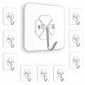 PVC Wall Hooks Heavy-Duty Adhesive Stainless Steel Waterproof & Rustproof For Kitchen, Bathroom, Home & Office